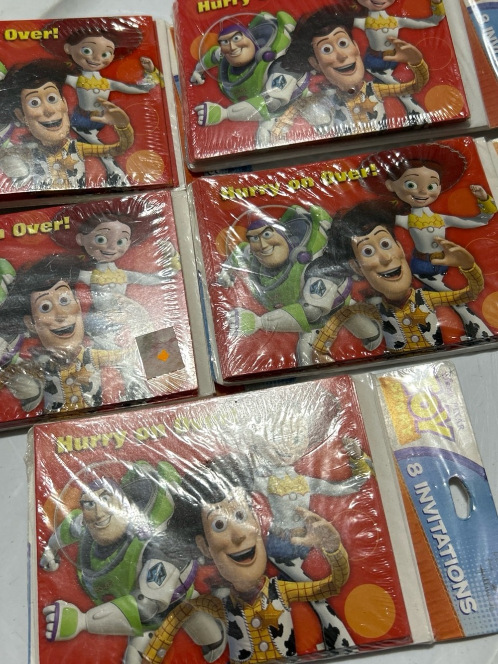 Disney Toy Story Red Birthday Invitations with Buzz & Woody